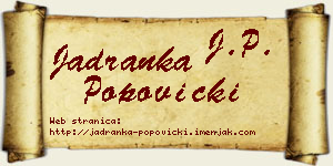 Jadranka Popovicki vizit kartica